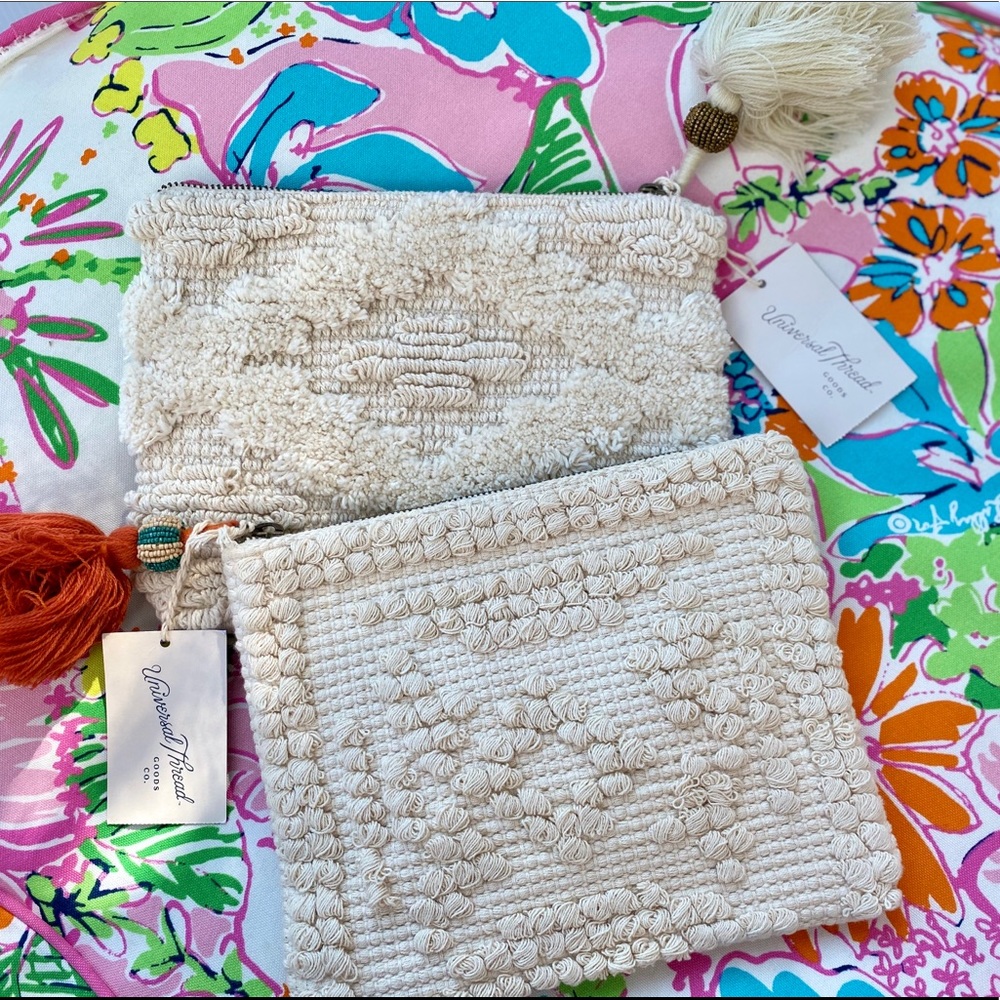 Woven Boho Tassel Pouch (2) NWT